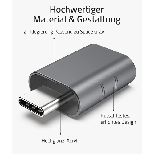 USB 3.2 zu USB-C OTG-Adapter 10 Gbit/s Grey 2