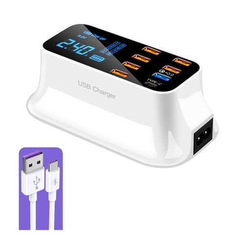 Έξυπνος φορτιστής τοίχου USB με βάση τηλεφώνου 4 θυρών γρήγορος