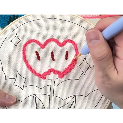 Κιτ κεντήματος Jaenea Punch Stitch για ενήλικες και αρχάριους – Περιλαμβάνει σχέδια, 2