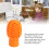 Silicone Stretchable Drumstick Silent Practice Tip - Orange, 4pcs 4