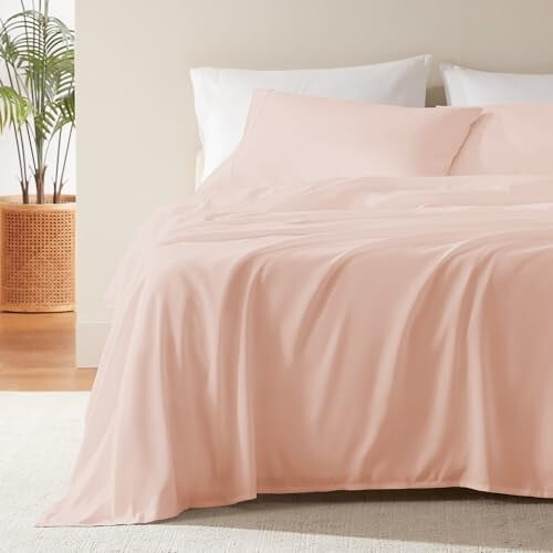 Twin sheet set microfiber 3-piece rose pink