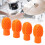 Silicone Stretchable Drumstick Silent Practice Tip - Orange, 4pcs 14