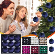 9pcs 3" Shatterproof Christmas Ball Ornaments, Velvet Holiday Decor for Tree, Wreath, Vines – Pink