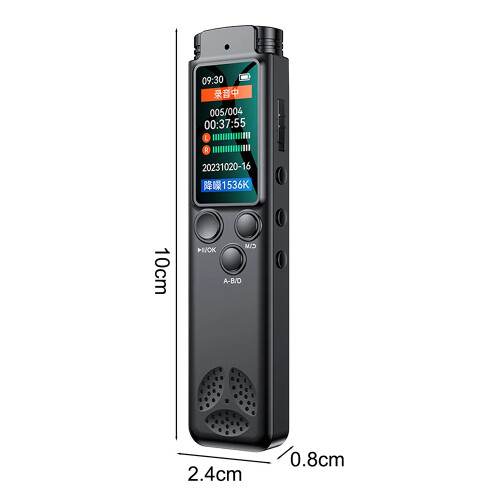 Portable Voice Recorder, 8GB, TFT Screen, Black, Compact Size 1