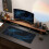Μεγάλο μαύρο και μπλε gaming mouse pad Galaxy, αντιολισθητική βάση από καουτσούκ, ραμμένες 2