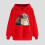Red Womens Long Sleeve Drawstring Hoodies Loose Causal Pullover Valentine's Day Gift for Her 2