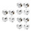 12Pcs Silver Universal Tire Air Valve Caps Durable Plastic Stem Covers 5