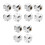 12Pcs Silver Universal Tire Air Valve Caps Durable Plastic Stem Covers 6