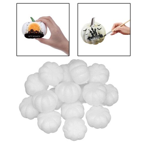 20pcs Foam Pumpkin Decorations - 65mm White 2