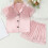 Barn Flickor Pyjamas Set Silkeslen Pyjamas Button-down Sovkläder Nattkläder Loungekläder Kläder Set Presenter 2