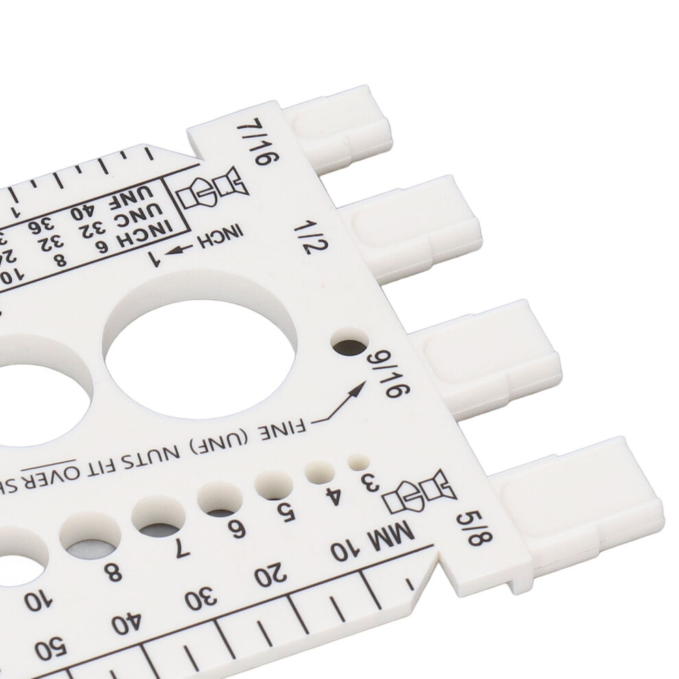 Metric & Imperial Thread Gauge For Bolts & Nuts M3-M22 & #4-3/4 White Clip 7891385721764