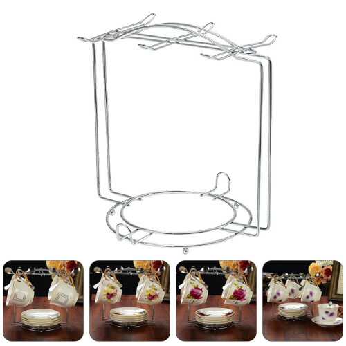 Coffee Cup Holder Tea and Saucer Display Organizer Stand