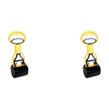2-Pack Portable Plastic Pet Poop Pickup Clips, Small Pooper Scooper for Dogs, Puppies, Cats, Indoor & Outdoor Waste Cleaning Tools (Yellow)