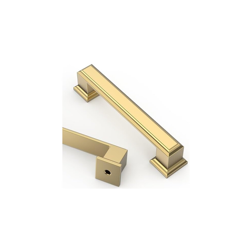 10 Pack 3.75 Inch(96Mm) Brushed Brass Cabinet Pulls Kitchen Cabinet Handles, Cabinet Pulls Kitchen Cabinet Hardware For Cupboard Drawer Pulls 2044 9170372028863
