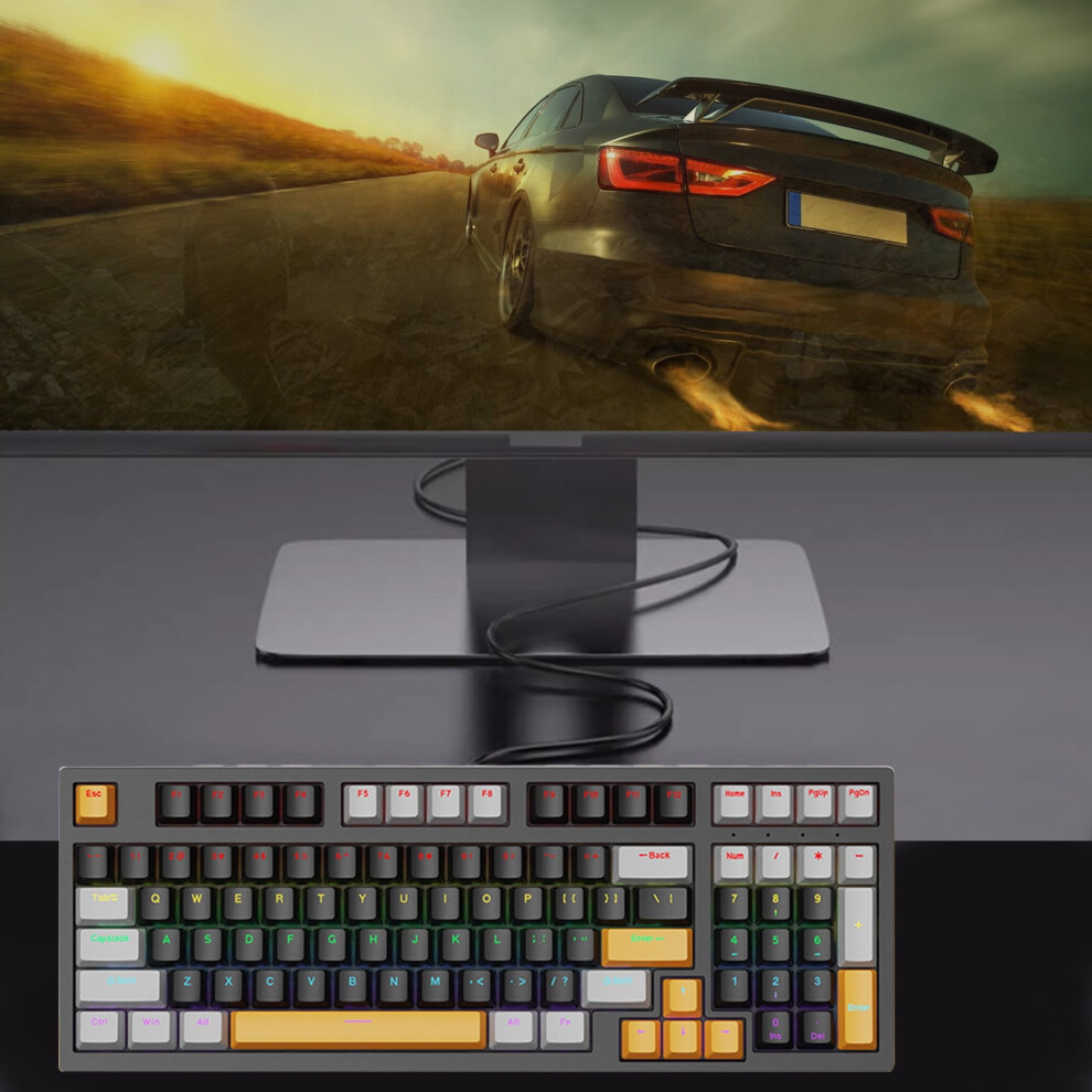 98-Key Russian Mechanical Keyboard, Hot-Swap, Usb-C, Backlit, Compatible With Windows & Mac, Ergonomic Compact Design 9329345115929