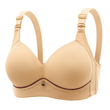 Bralettes für Damen, BH für Frauen mit großer Oberweite, einfarbig, bügellos, atmungsaktiv, bequem, dünn, Beige L, für Frauen mittleren und