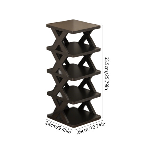 5-Tier Foldable Shoe Rack, Stackable Vertical Shoe Shelf for Indoor/Outdoor – Space-Saving, No Assembly, Compatible with Small Spaces 2