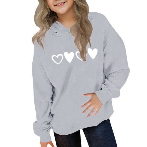 Kids Hooded Valentine's Brunch Sweatshirt Fleece-Lined 1