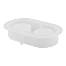 Molde de silicona para portavelas OUNONA – Redondo de resina con 2 orificios