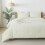 Ivory California King Comforter Set Boho Tufted Chevron 6