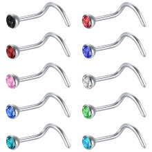 30 stuks neusringen 20g neusstuds hoepels glanzende kubieke zirkonia neuspiercing sieraden voor vrouwen
