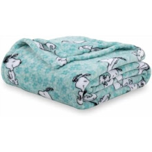 Snoopy VelvetLoft plyschfilt blå full/queen size 237x237 cm