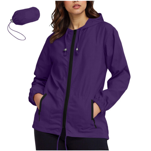 Γυναικείο αδιάβροχο oversized μπουφάν με τσέπες 1