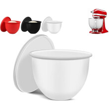 KitchenAid mixerkommen met siliconen inzetstukken, 5 stuks, wit.