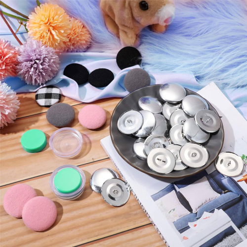 Kit de boutons de recouvrement avec outils, 1,1 pouce, 100 ensembles 2