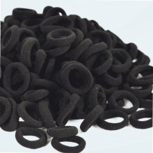 Mini élastiques à cheveux noirs, 2,3 cm, en nylon sans couture, lot de 300.