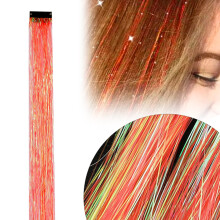 Tinsel de cabelo laranja 19,68 polegadas (1 peça)