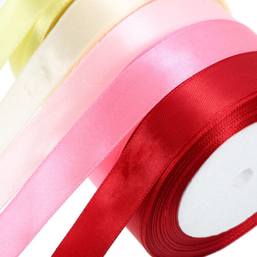 Κορδέλα πολυεστέρα Homoyoyo5Rolls για DIY κατασκευές και διακόσμηση πάρτι σε ανοιχτό ροζ 1