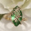 Anel transparente com strass, imitação de esmeralda e libélula para casamento. 3
