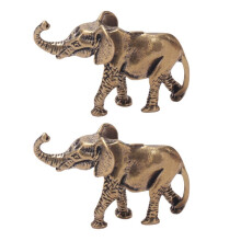 Scultura di elefante in rame dorato, decorazione per casa e auto (2 pezzi)