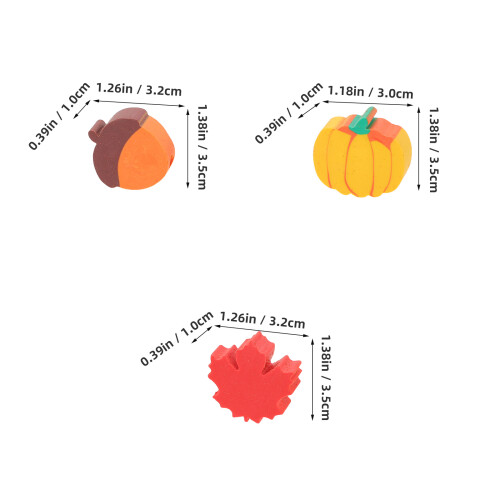 50Pièces Gommes Mini Feuille Érable Pour Fêtes D'automne 2