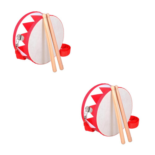 2Sets Percussie Set Hout Triangel Handdrum Beginner Met Drumstok 1