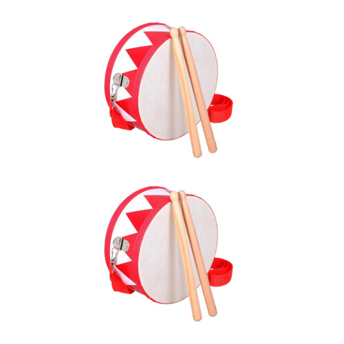 2Sets Percussie Set Hout Triangel Handdrum Beginner Met Drumstok 2