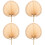 4Pièces Éventails Portables En Feuille De Palmier Tissée Pour 7