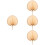 4Pièces Éventails Portables En Feuille De Palmier Tissée Pour 8