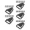 500Pièces Boucles Remplacement Casque Plastique Triangle Noir 7
