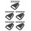 500Pièces Boucles Remplacement Casque Plastique Triangle Noir 8