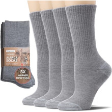 Toughland Alpaca Wool Socks for Men and Women - Non-Itchy, Full Cushion Warm Crew Socks - for Cold Weather, Hiking