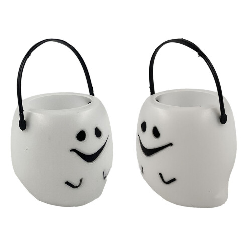 Halloween-Kürbis-Eimer aus Kunststoff, 6 Stück