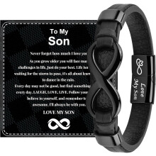Leren armband voor mannen – Verstelbare pasvorm, cadeau voor papa