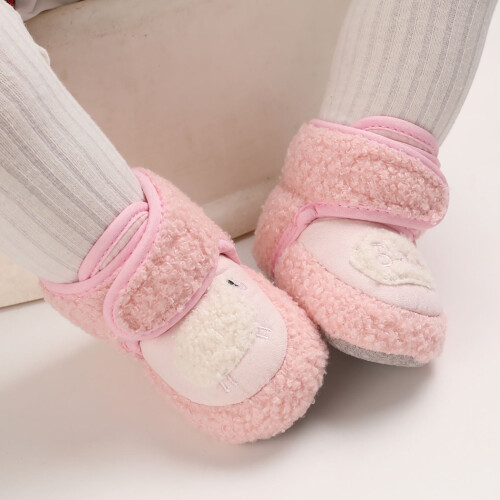 Warm Soft Booties for Toddlers Pink Size 5