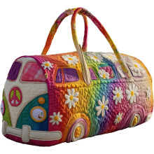 Hippie Journey gesteppte Reisetasche, Vintage-Blumenmuster, 45 l