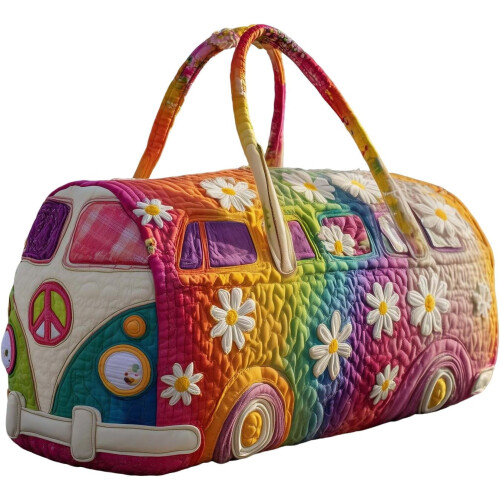 Καπιτονέ τσάντα duffel Hippie Journey vintage φλοράλ 45L