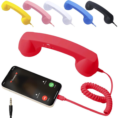 Telefone fixo retrô com conector tipo C