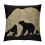 Housse de coussin carrée noire en peluche courte 1