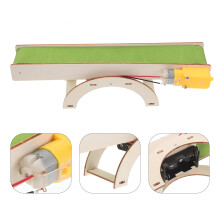 Mini bandă transportoare model experimente științifice DIY kituri de asamblare din lemn bandă transportoare electrică kit de construcție STEM